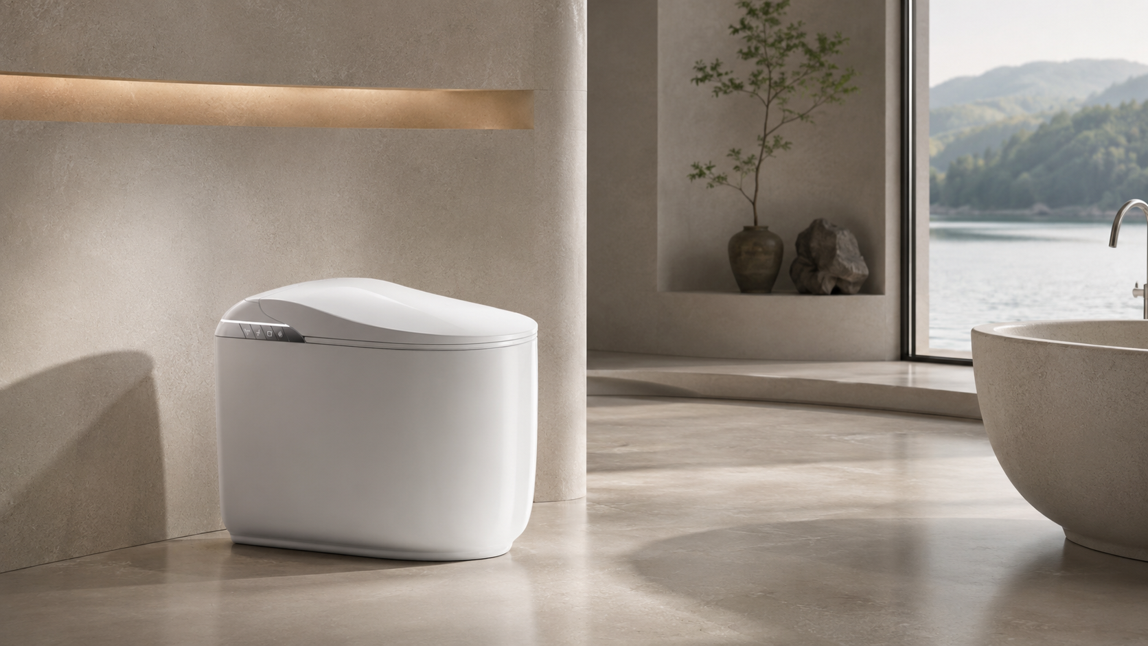 Compact P-Trap Smart Bidet Toilet