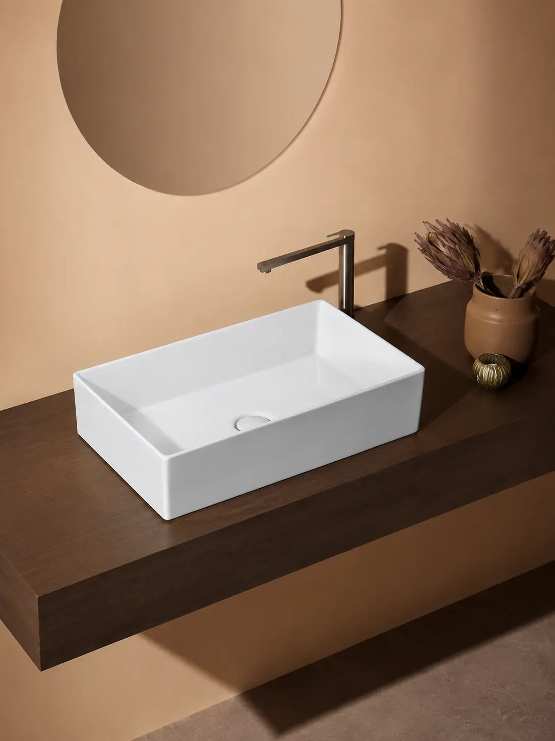 BBbidet 2757 rectangular countertop basin in a modern bathroom vanity
