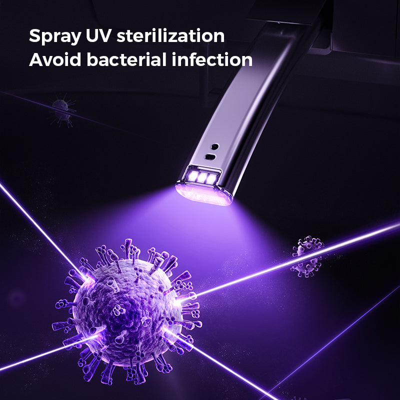 01 Smart Bidet Toilet with Advanced UV-C Nozzle Sterilization. This Self-Sanitizing System Eliminates 99.9% of Bacteria and Viruses After Every Use, Ensuring a Medical-Grade Hygiene Standard for Your Family’s Protection and Peace of Mind