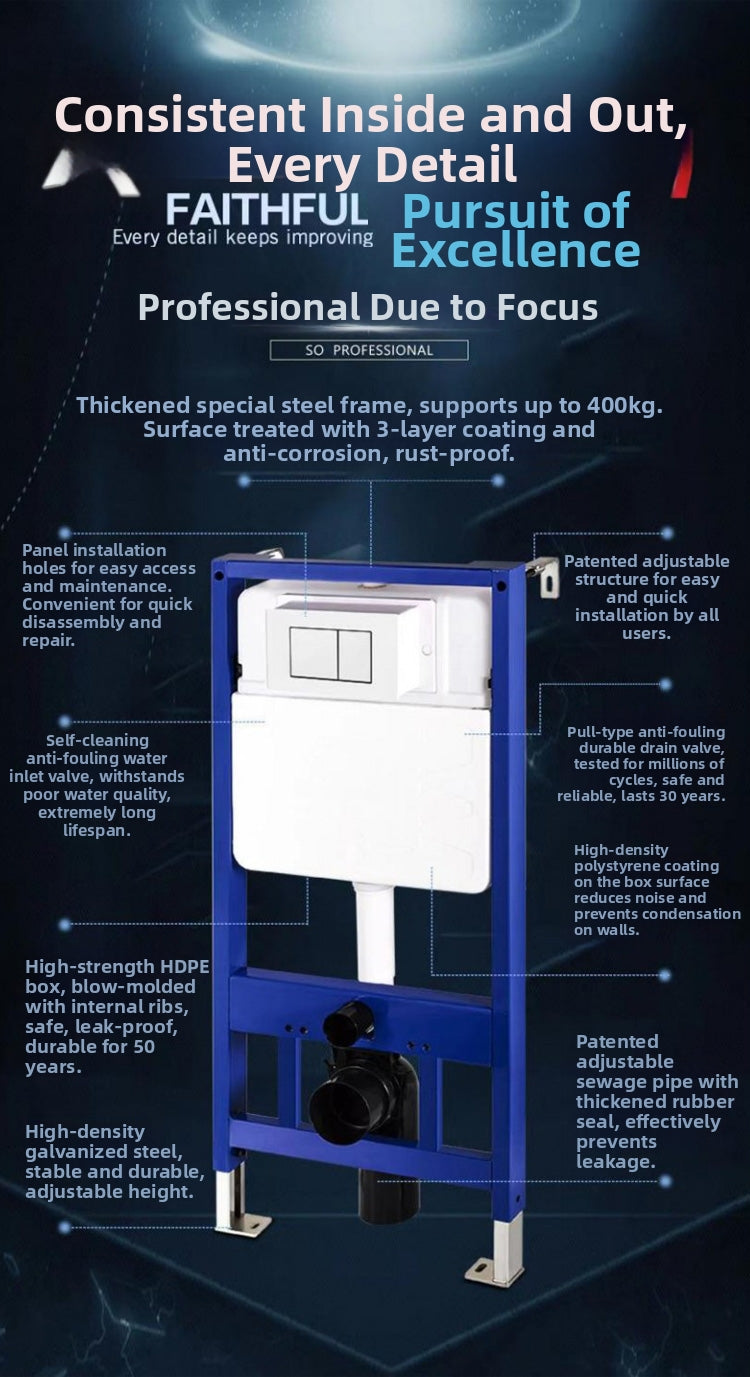 Technical dimension diagram for the 1202 wall-mounted toilet's concealed water tank, showing height, width, and depth for in-wall installation