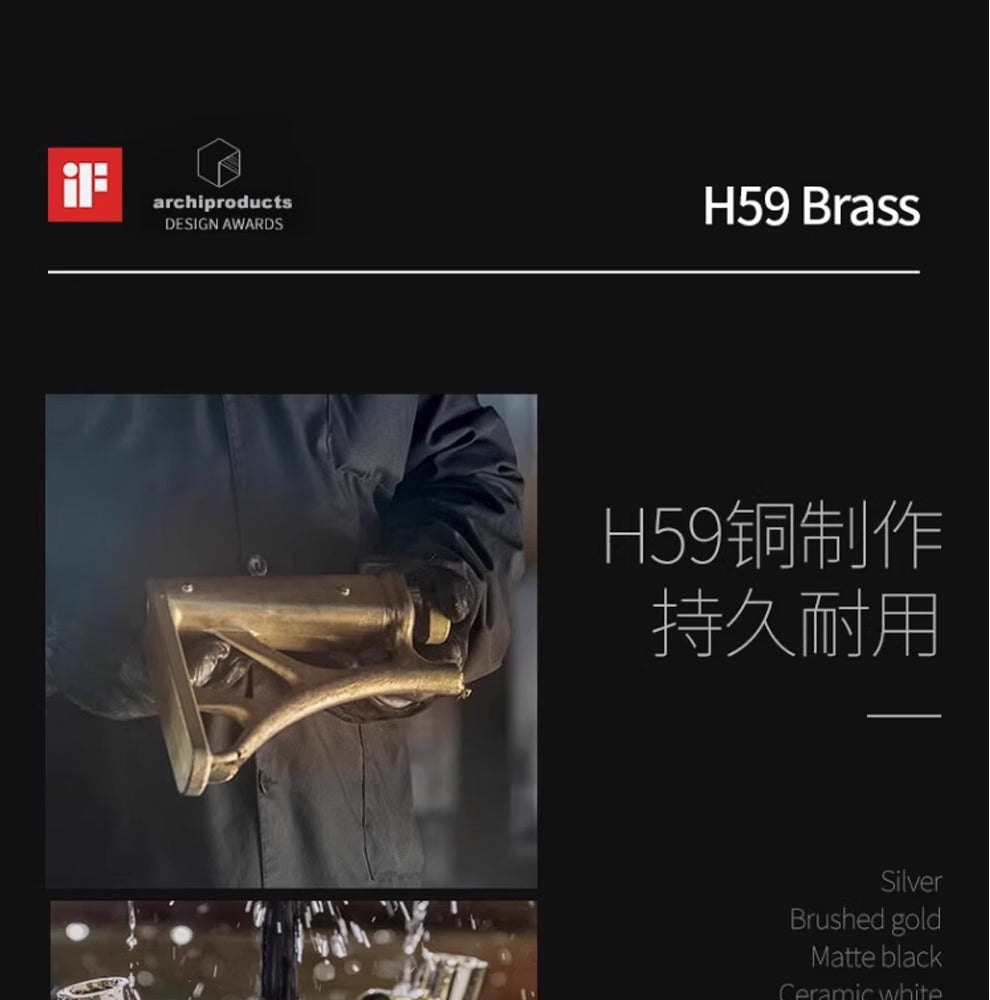 Modern Industrial Waterfall Basin Mixer Faucet - Gunmetal Grey (Knurled Handle)