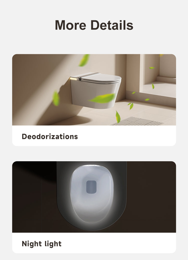 S005 掛牆式全自動智能馬桶：泡沫盾防濺防臭 | 自動翻蓋翻圈 | 免治馬桶