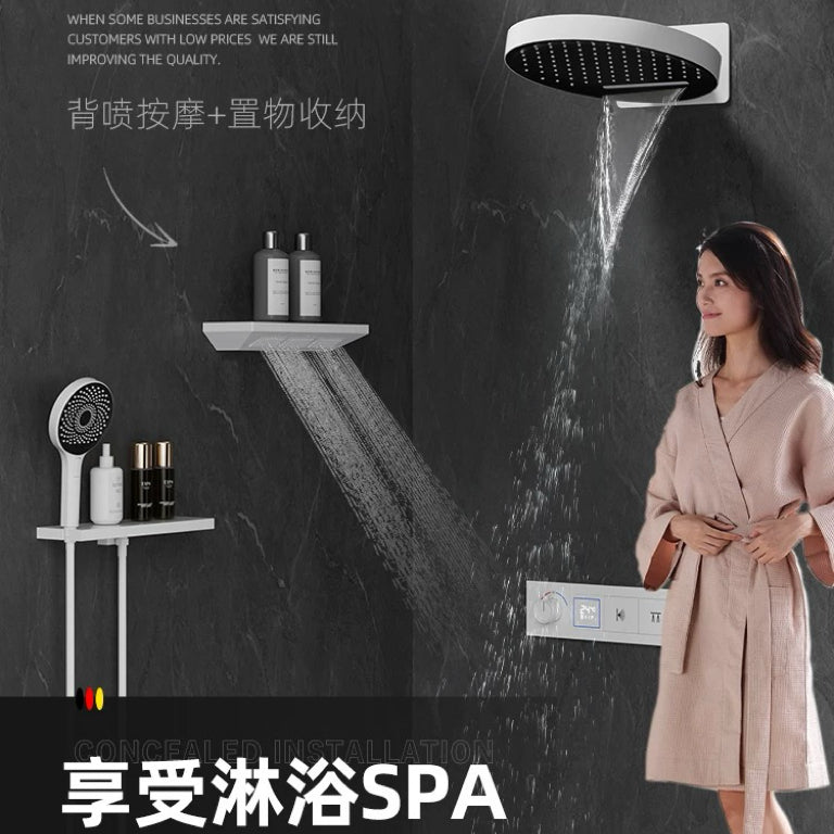 LuxeFlow Concealed Rain Shower System with Rough-in Valve - Premium High-Flow Wall Mounted Shower Faucet Combo Set