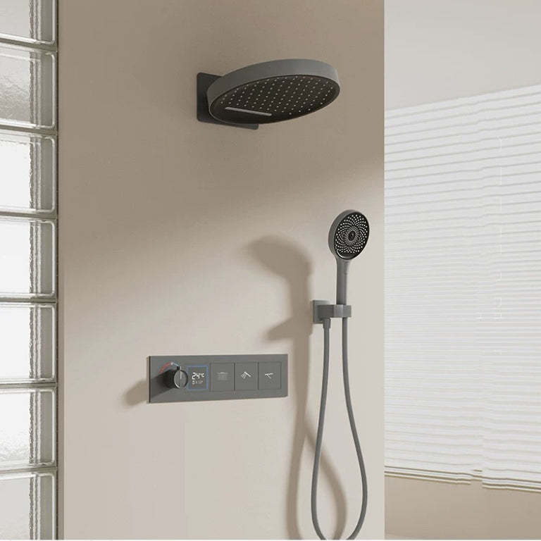 LuxeFlow Concealed Rain Shower System with Rough-in Valve - Premium High-Flow Wall Mounted Shower Faucet Combo Set