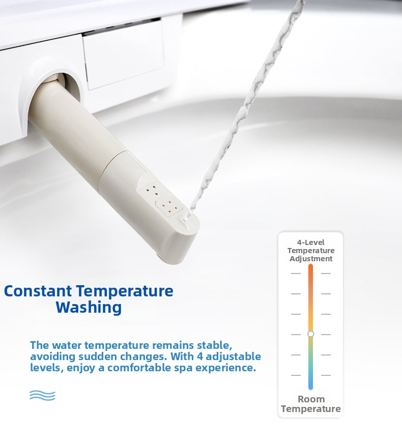 828 Smart Bidet Toilet with Tankless Instant Heating for Endless Warm Water. Features 4-Level Adjustable Temperature Settings to Provide a Personalized and Soothing Clean, Eliminating Cold Water Shocks for Ultimate Year-Round Comfort.