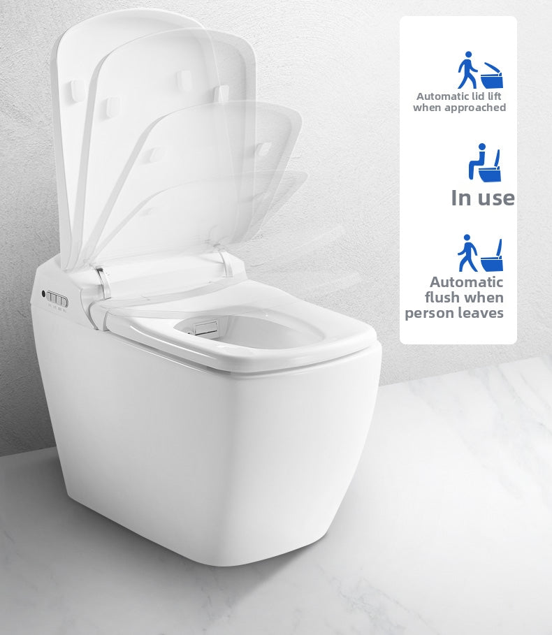 the 828 square enema smart bidet toilet features a motion-sensor lid that automatically opens when you approach and closes when you leave.