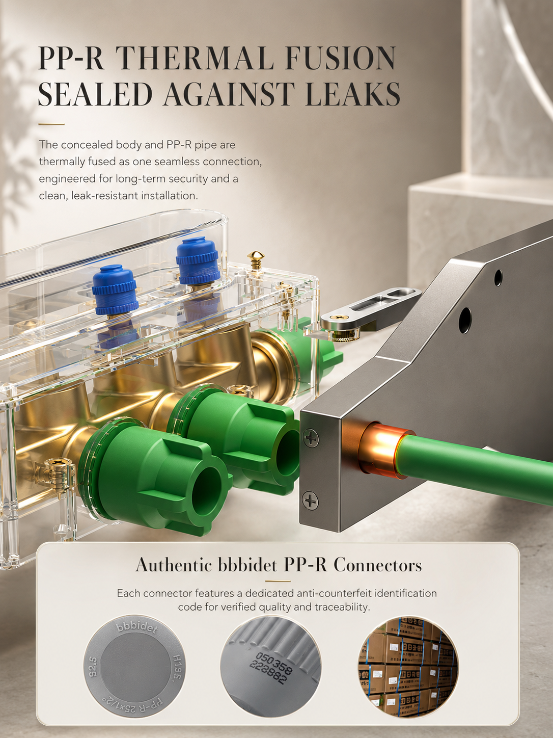 bbbidet Concealed Shower System with Digital Temperature Display - All-Brass Embedded Thermostatic Rainfall Shower Set with 4-Mode Handheld