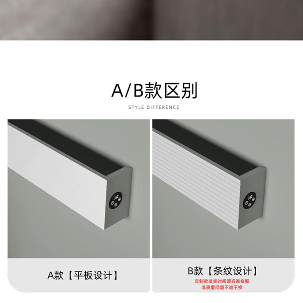 極簡波浪凹槽單根電熱毛巾架 - 頂端觸控數顯 智能定時全隱蔽暗線入牆獨立發熱條