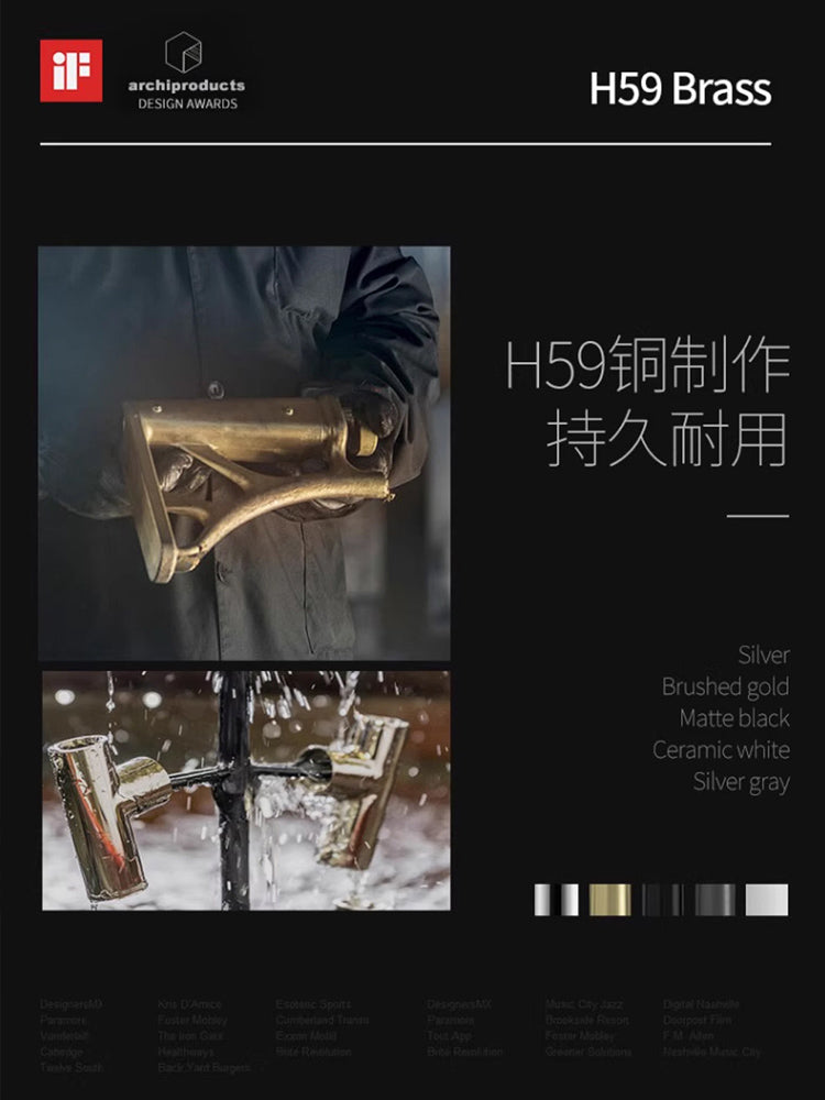 現代工業風瀑布式面盆水喉 - 奢華鑽石滾花把手 高端槍灰色防濺洗手盆冷熱混合龍頭