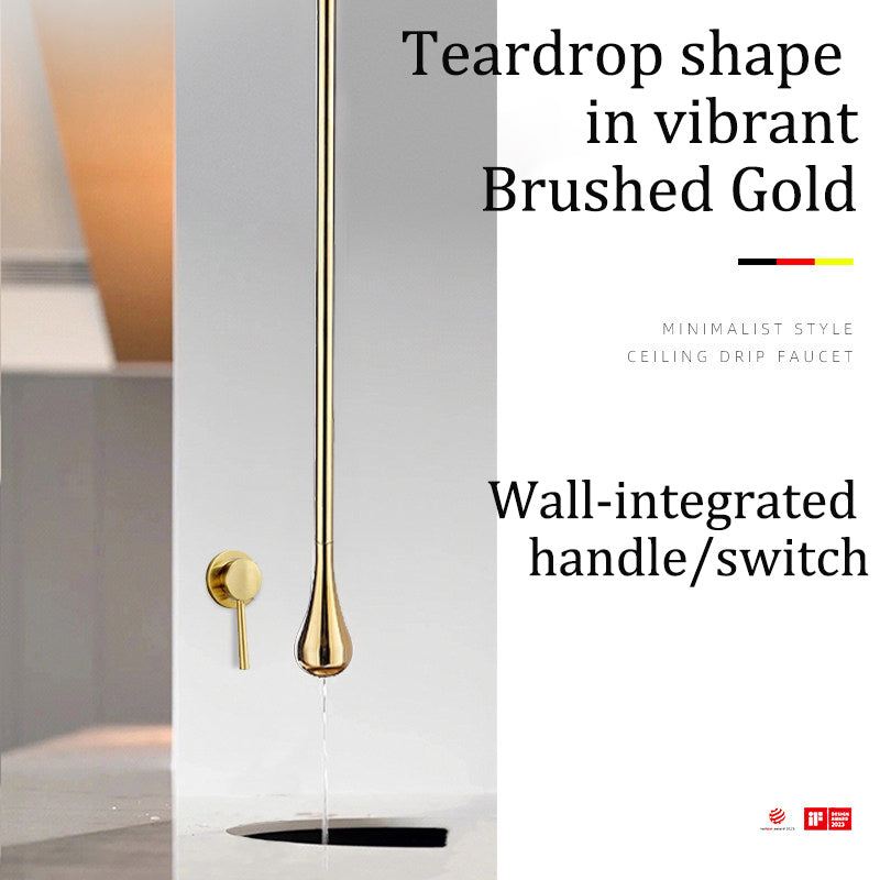 Water Drop Ceiling-Mounted Sensor Faucet - Minimalist Infrared Luxury Spout for Bathtubs & Basins