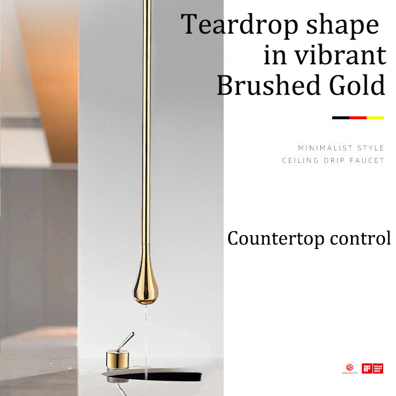 Water Drop Ceiling-Mounted Sensor Faucet - Minimalist Infrared Luxury Spout for Bathtubs & Basins