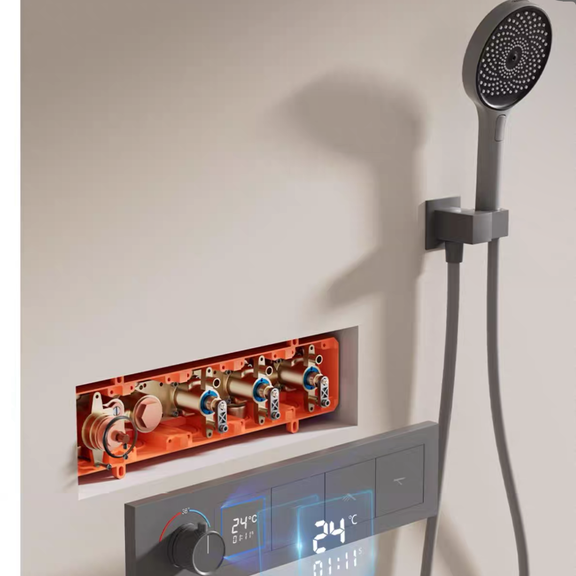 LuxeFlow Concealed Rain Shower System with Rough-in Valve - Premium High-Flow Wall Mounted Shower Faucet Combo Set
