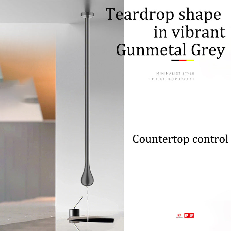 Water Drop Ceiling-Mounted Sensor Faucet - Minimalist Infrared Luxury Spout for Bathtubs & Basins