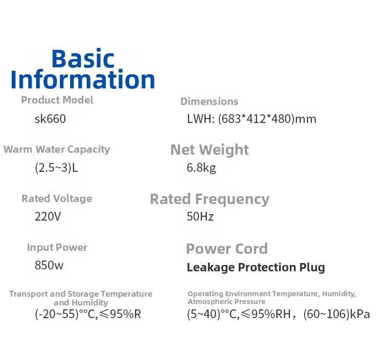 JA07 Smart Bidet Toilet Dimensions: 683x412x480mm. A compact, space-saving design perfect for modern bathrooms. Detailed size guide to ensure a seamless fit for your home renovation project.