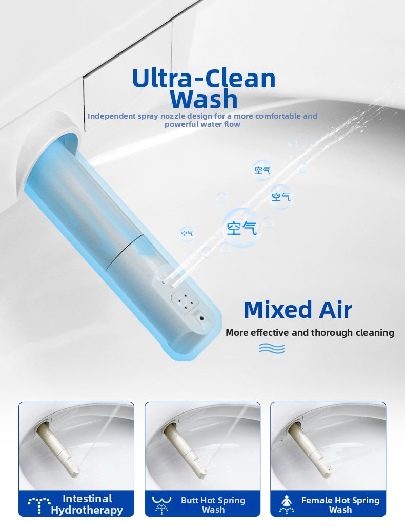 JA07 Advanced Bidet Toilet: Experience professional-grade hygiene with Oxygen-Enriched wash, dedicated Feminine care, and Massage modes for constipation relief. The ultimate wellness upgrade for your modern bathroom.