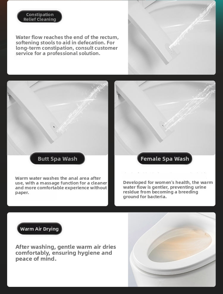 K50 Smart Bidet Toilet with Enema Relief and Spa-Quality Wash Modes for Feminine and Rear Care. This Complete Hygiene Solution Features an Adjustable Warm Air Dryer for a Refreshing, Hands-Free Clean Without Toilet Paper