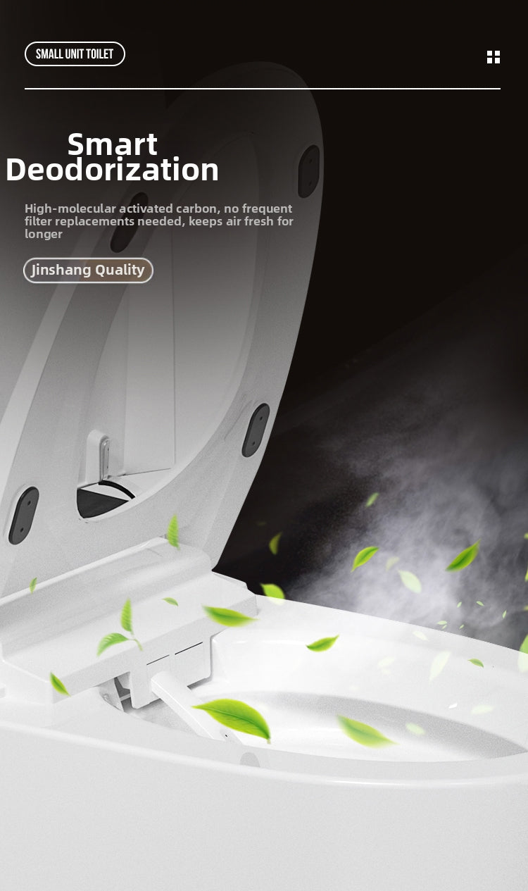 K50 Smart Bidet Toilet with Advanced Active Carbon Deodorizer for an Odor-Free Bathroom. This Automatic Air Purification System Quietly Eliminates Smells at the Source, Keeping Your Small Space Fresh 24/7