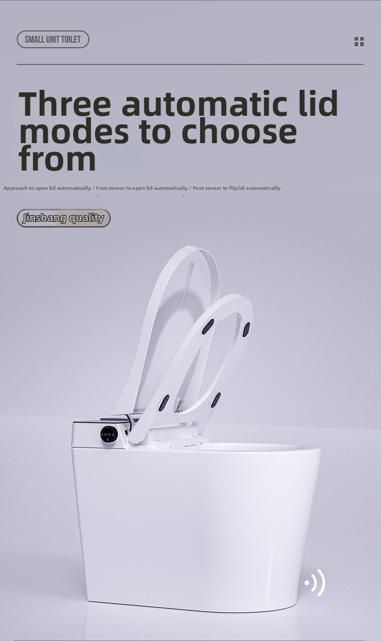 K50 Smart Bidet Toilet featuring 3 Intelligent Auto-Open Modes with Radar, Foot Sensor, and Remote Control. This Touchless Space-Saving Toilet Offers Precision Sensing to Prevent Accidental Opening in Small Bathrooms