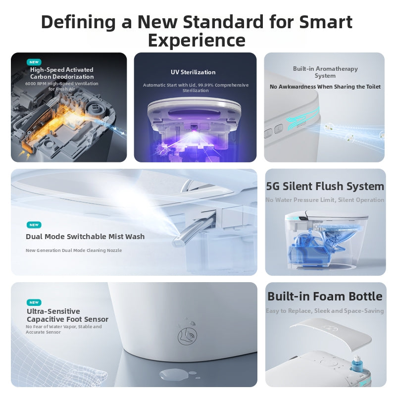 M979 Smart Bidet Toilet  Deodorization  Built-in tank  Foam Shield  kick to open seat  