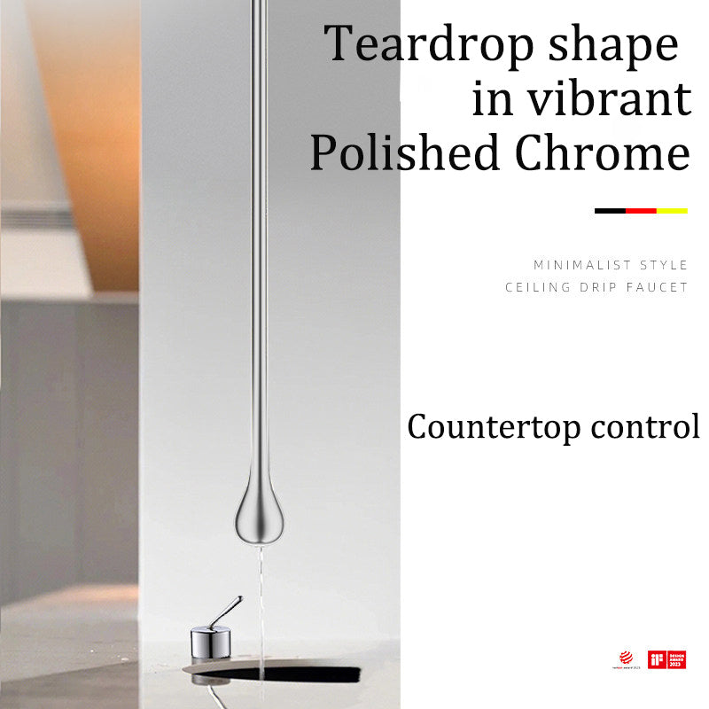 Water Drop Ceiling-Mounted Sensor Faucet - Minimalist Infrared Luxury Spout for Bathtubs & Basins