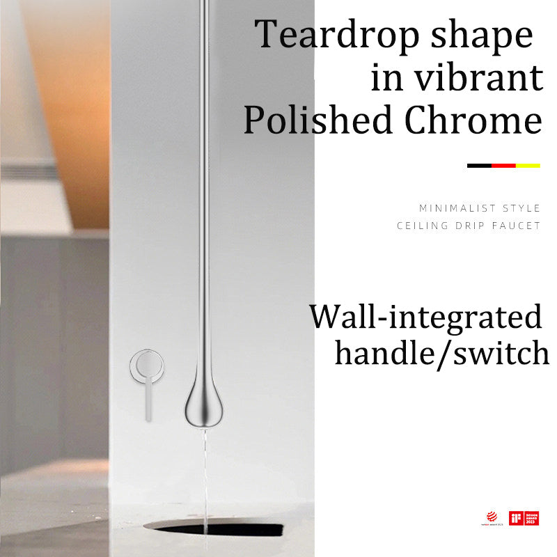 Water Drop Ceiling-Mounted Sensor Faucet - Minimalist Infrared Luxury Spout for Bathtubs & Basins