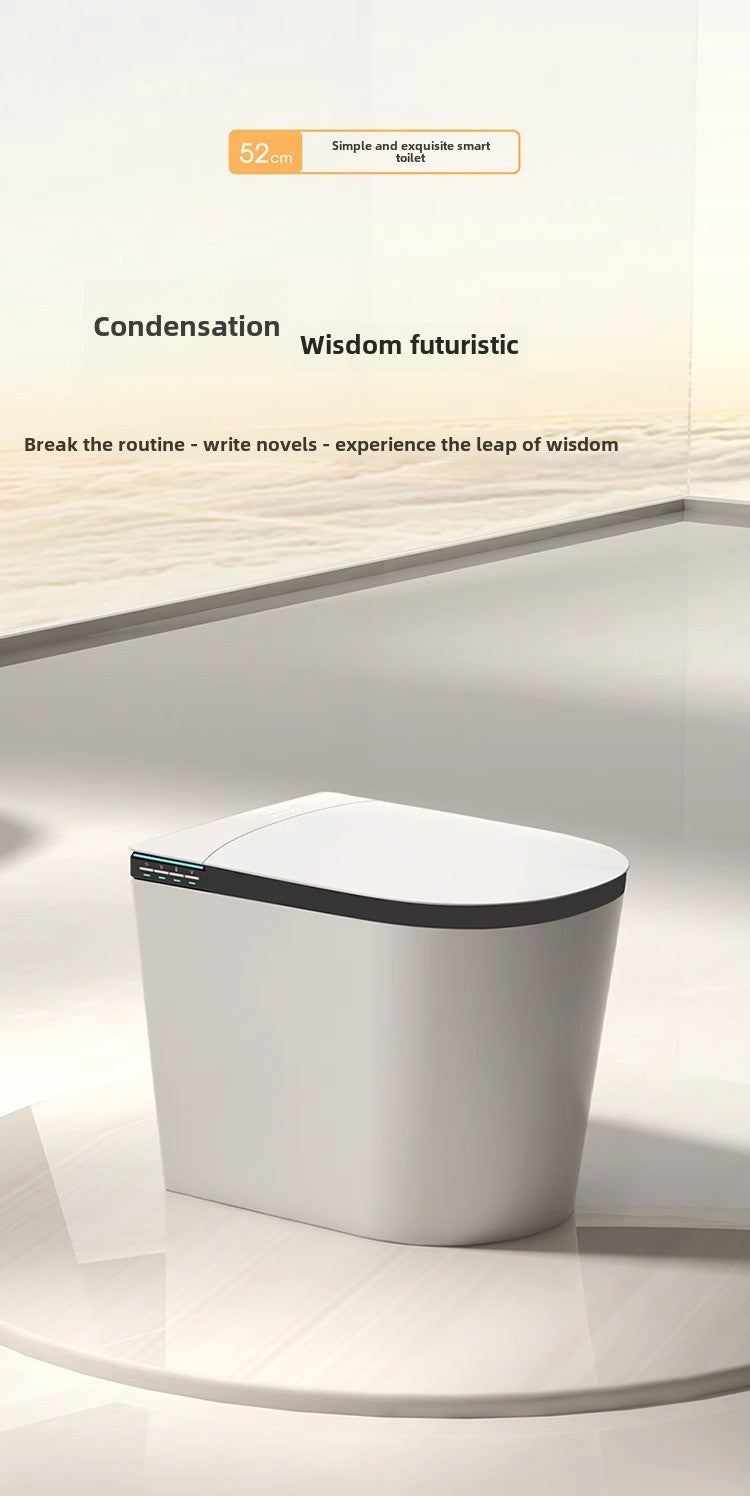 Modern compact smart toilet with designer aesthetic, available in black and white options