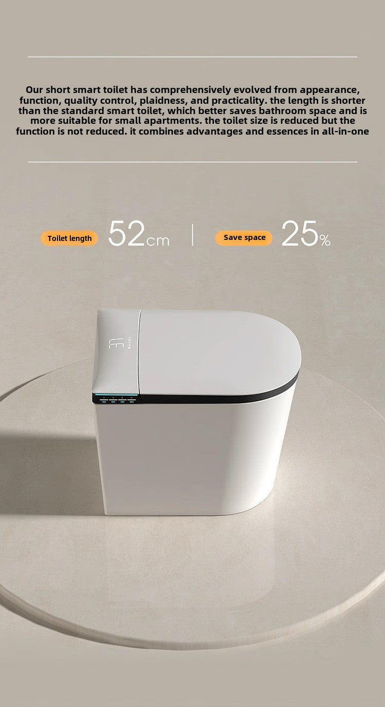 Compact smart toilet with a space-saving design perfect for small powder rooms