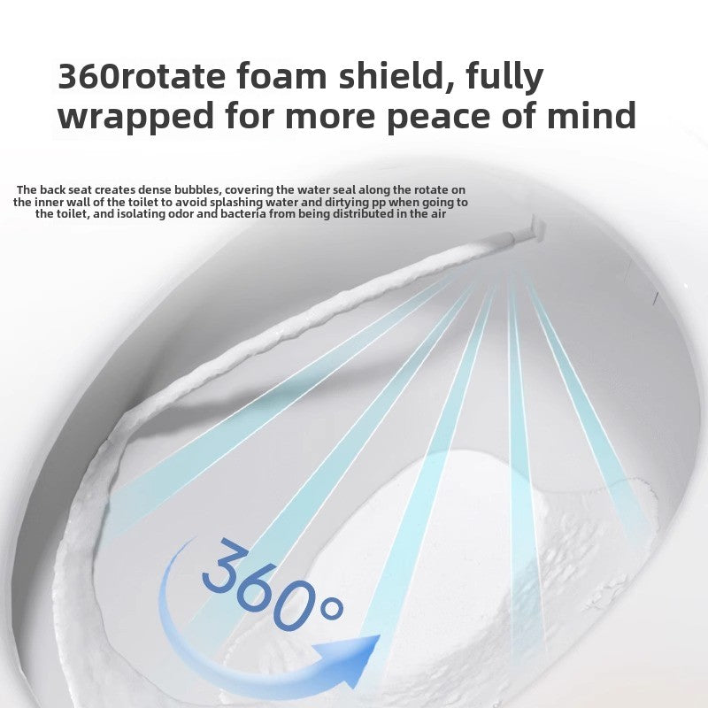 Smart toilet with foam shield technology to prevent water splashing and odors