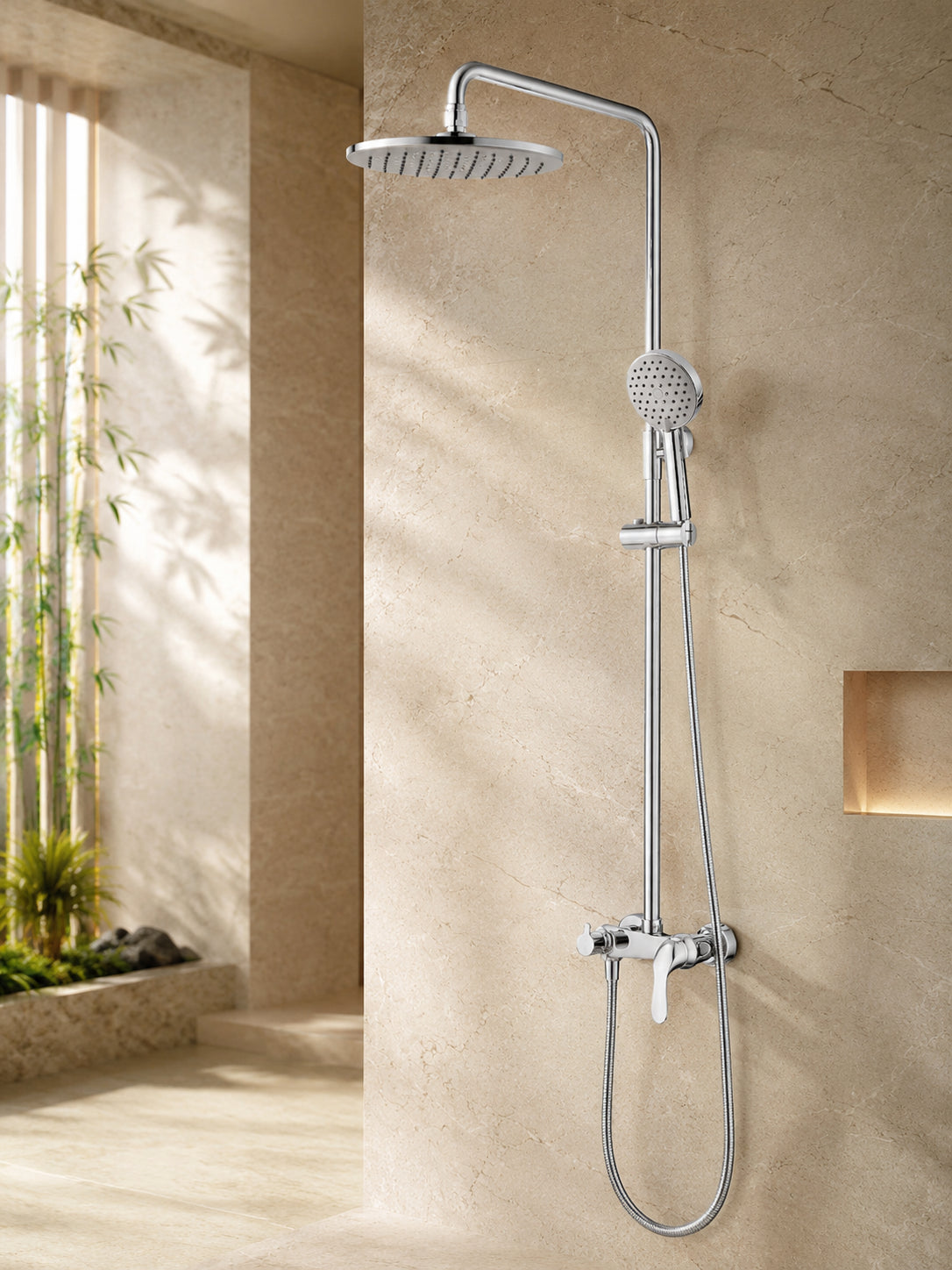 BBbidet 06909 rain shower system in polished chrome finish