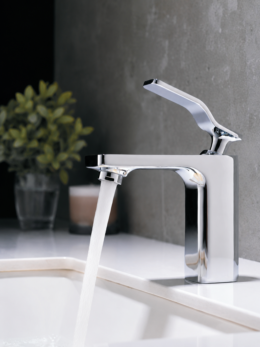 BBbidet 173 Modern Chrome Bathroom Combo Set, Geometric Basin Mixer Faucet and Wall-Mounted Slide Bar Handheld Shower System