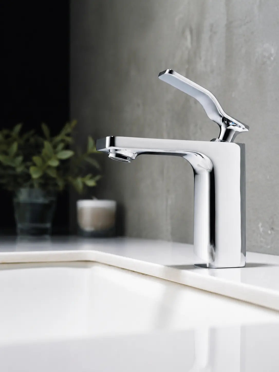 bbbidet 173 Series square basin faucet in polished chrome - second angle