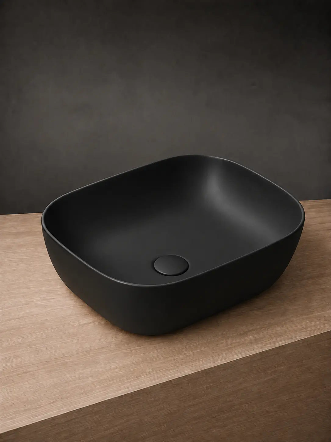 BBbidet 2578 matte black ceramic countertop basin studio view