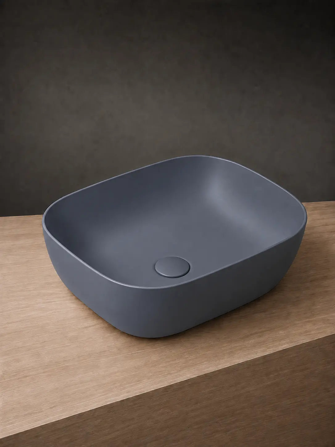 BBbidet 2578 matte dark gray ceramic countertop basin studio view