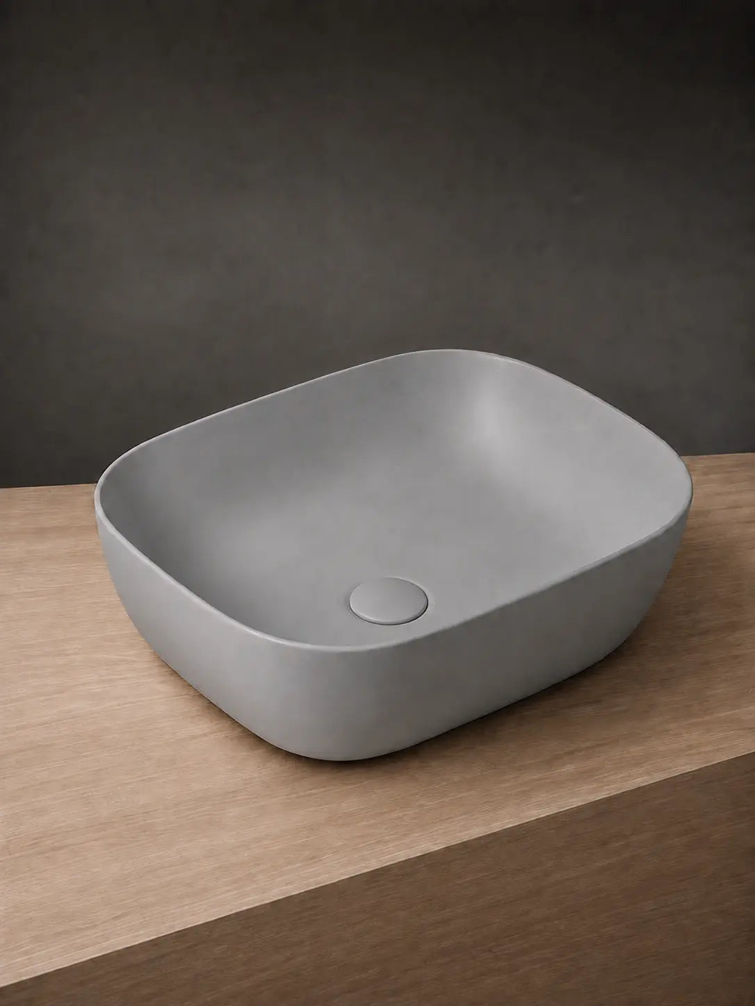 BBbidet 2578 matte gray ceramic countertop basin studio view