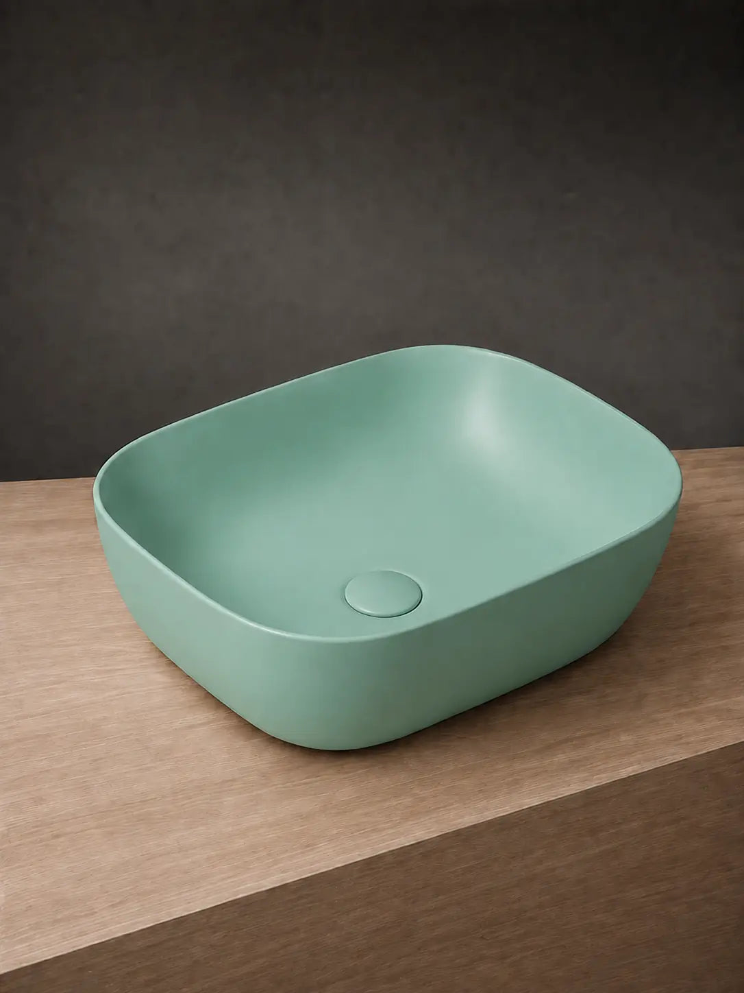 BBbidet 2578 matte green ceramic countertop basin studio view