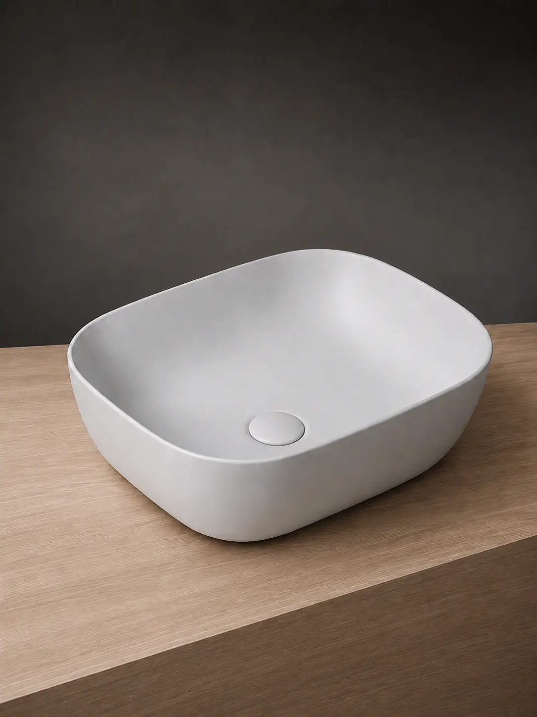BBbidet 2578 matte white ceramic countertop basin studio view