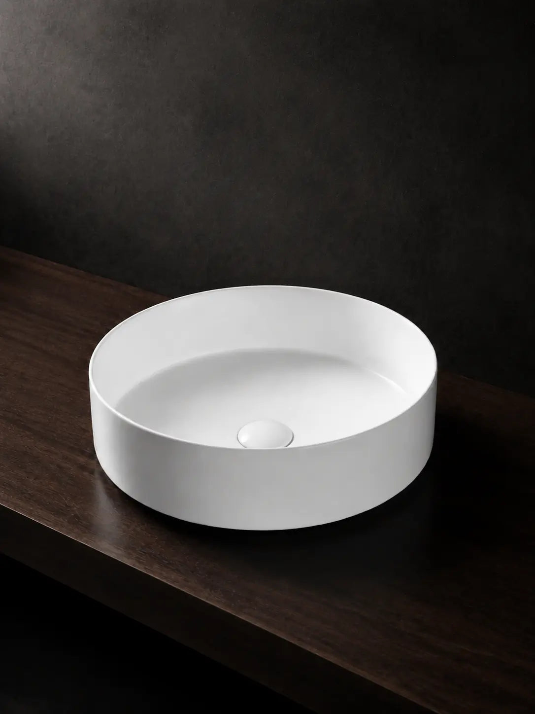 BBbidet 2593 matte white low-profile countertop basin side view