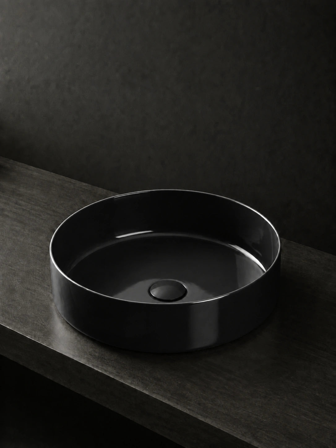 BBbidet 2593 410mm glazed black round ceramic countertop basin clean product view