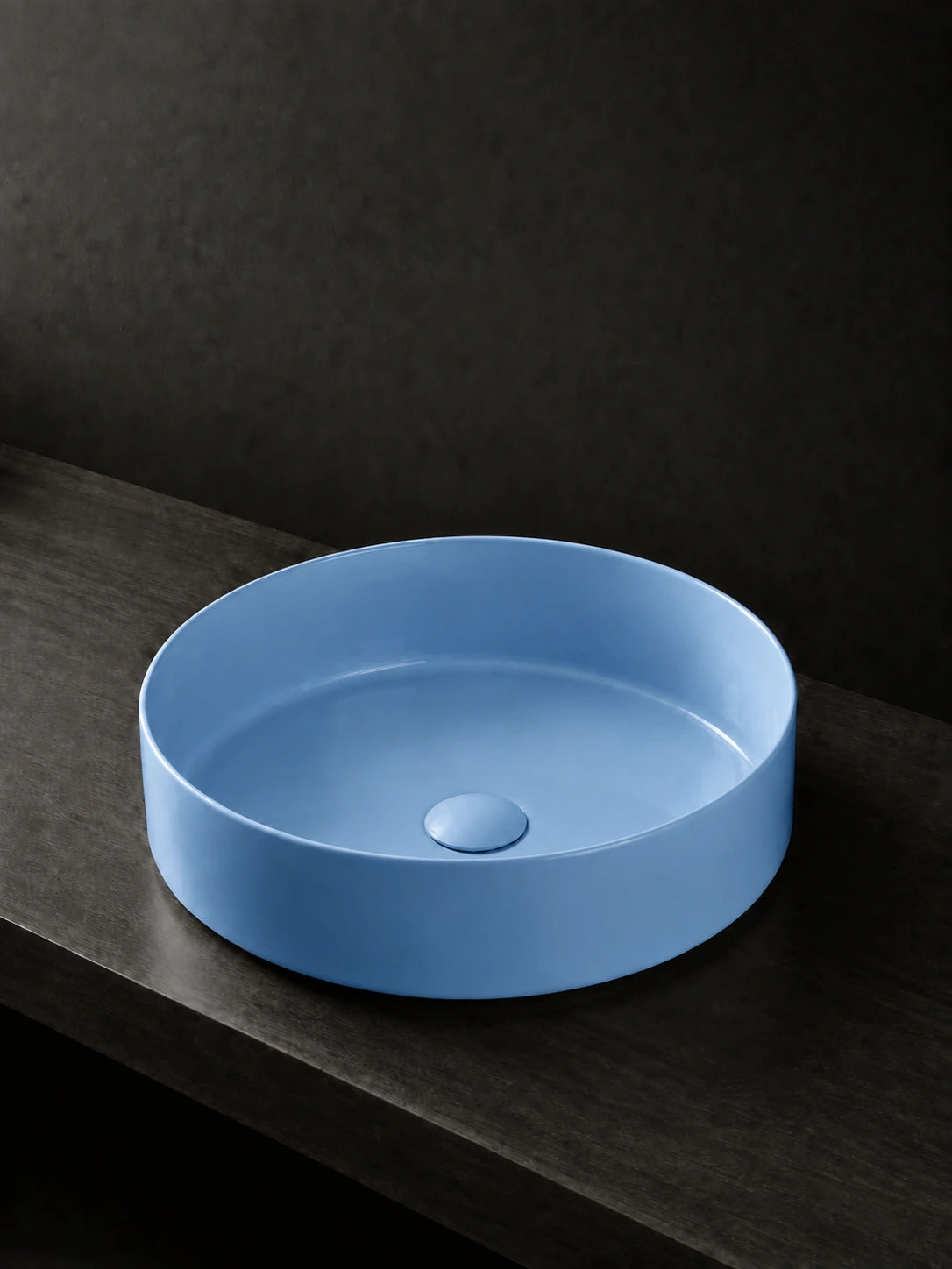 BBbidet 2593 410mm glazed blue round ceramic countertop basin clean product view
