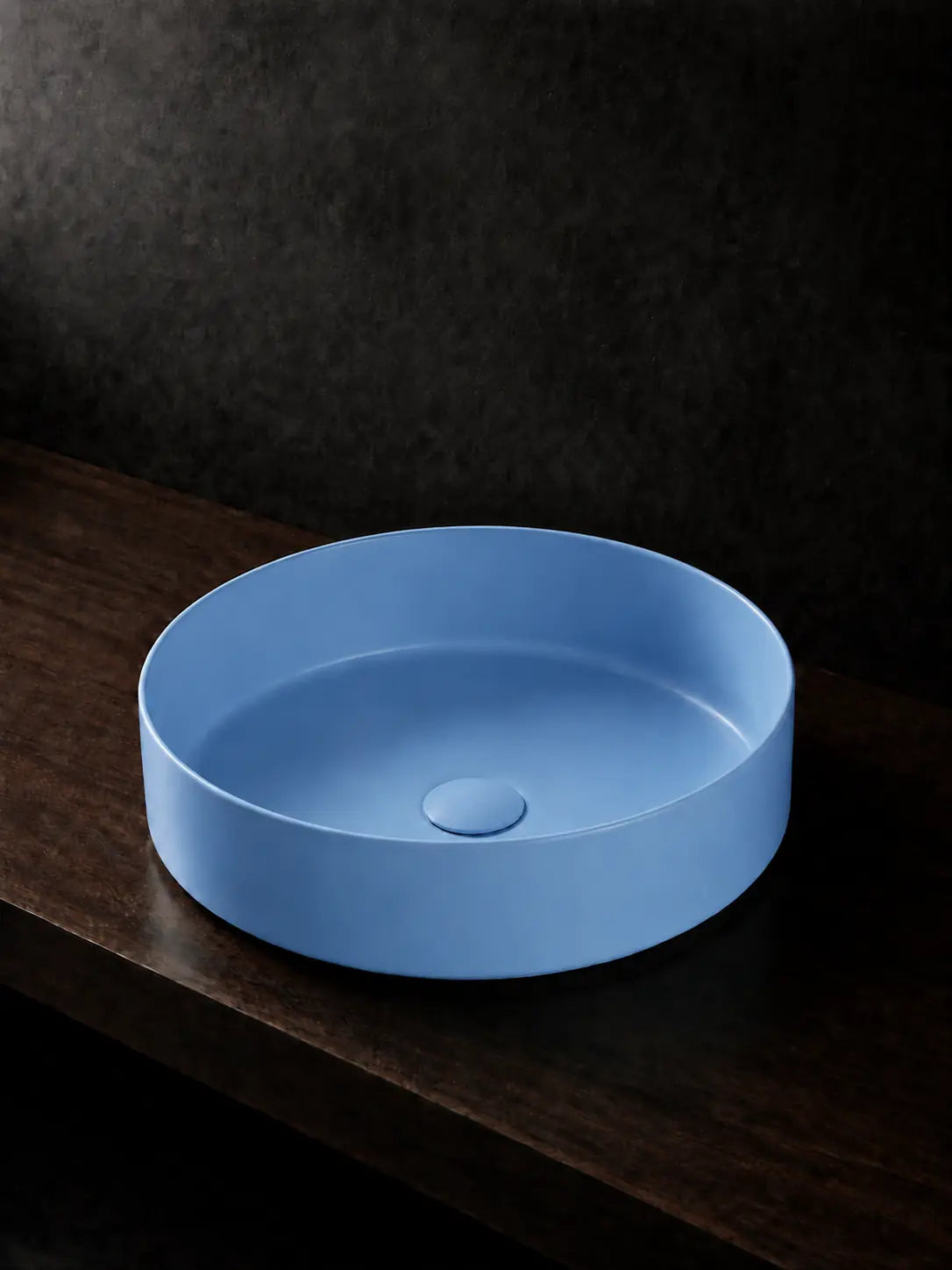 BBbidet 2593 matte blue round ceramic countertop basin product view