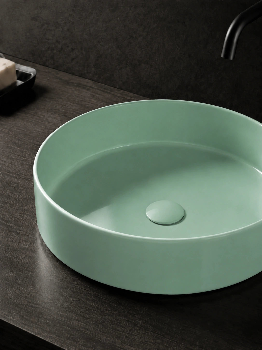 BBbidet 2593 410mm glazed mint green round ceramic countertop basin ceramic glaze detail