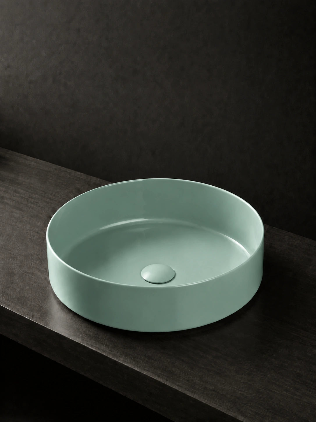 BBbidet 2593 410mm glazed mint green round ceramic countertop basin clean product view