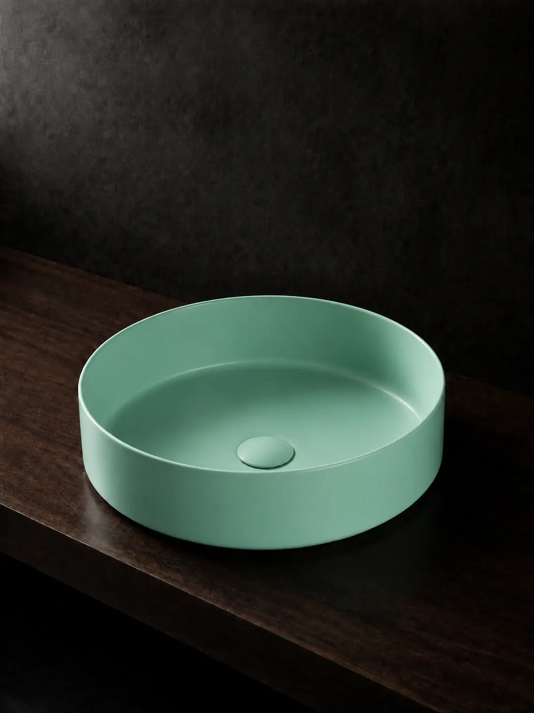 BBbidet 2593 matte mint green round ceramic countertop basin product view