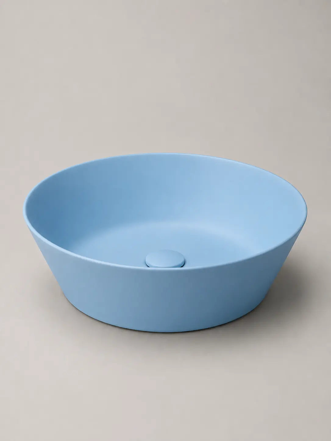 BBbidet 2603 matte blue round ceramic countertop basin, studio product view