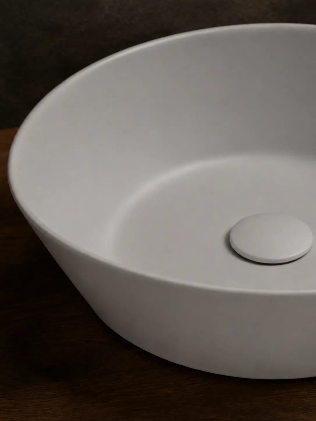 BBbidet 2603 matte gray round ceramic countertop basin, ceramic surface detail
