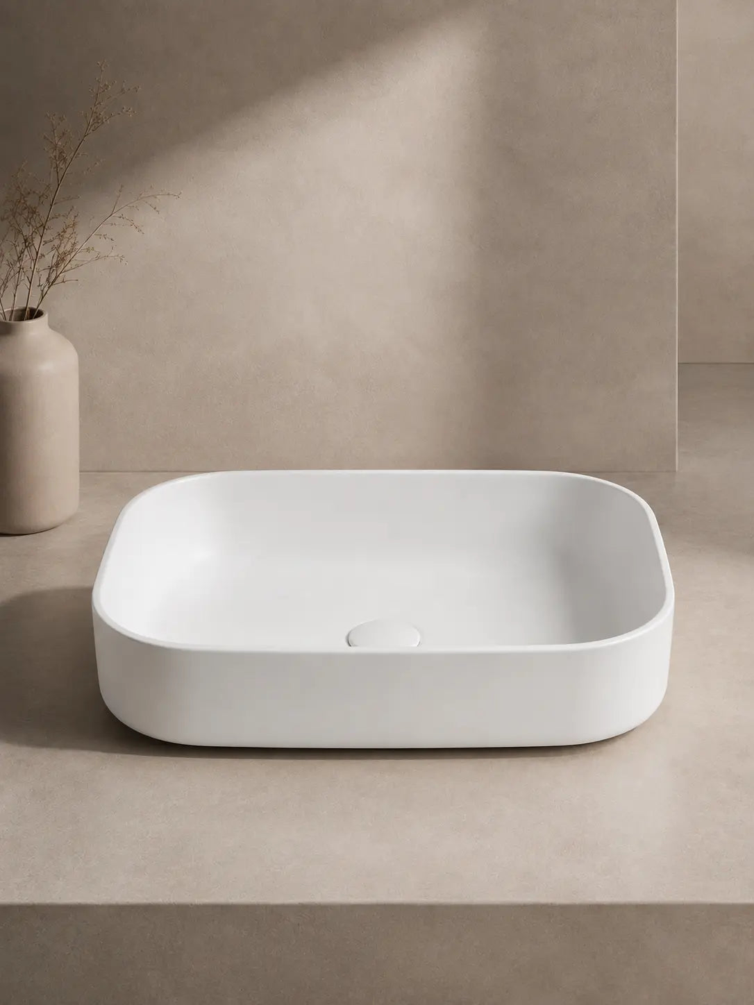 BBbidet 2608 matte white countertop basin front low view