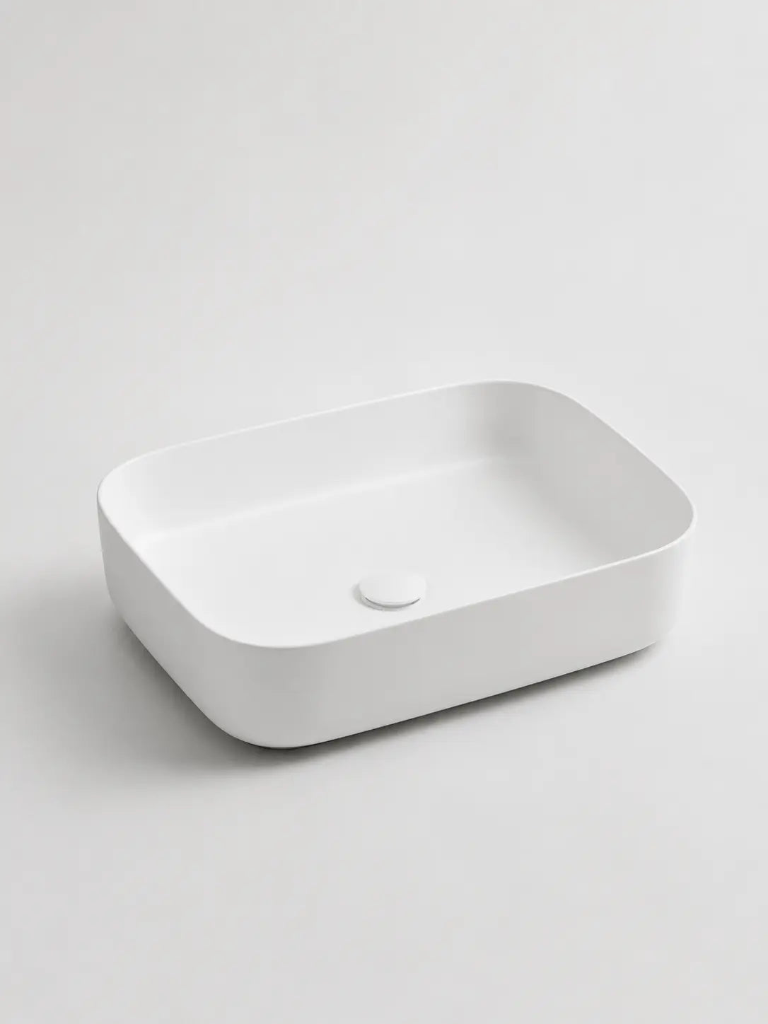 BBbidet 2608 matte white countertop basin studio profile view