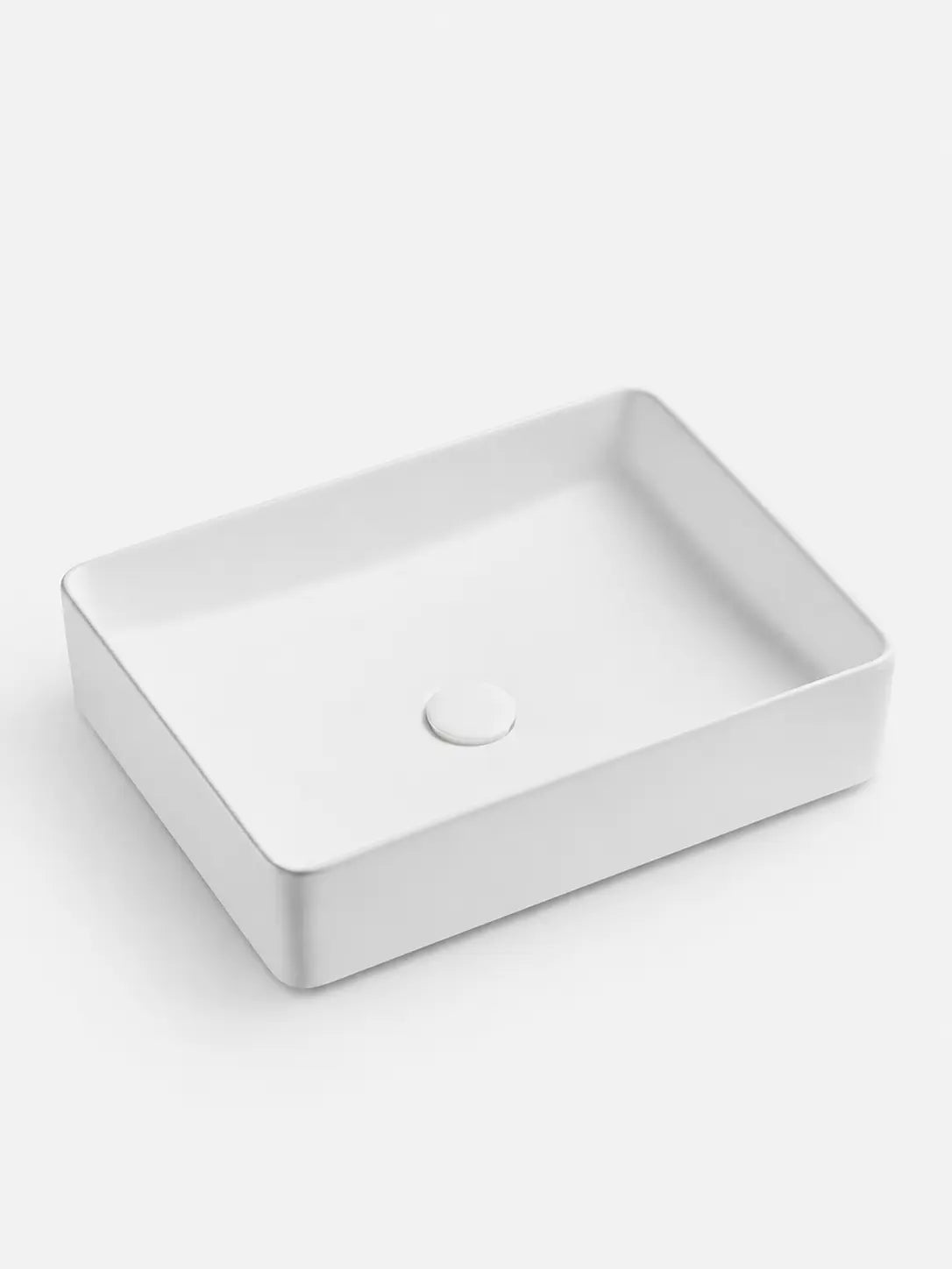 Studio view of BBbidet 2620 matte white ceramic countertop basin