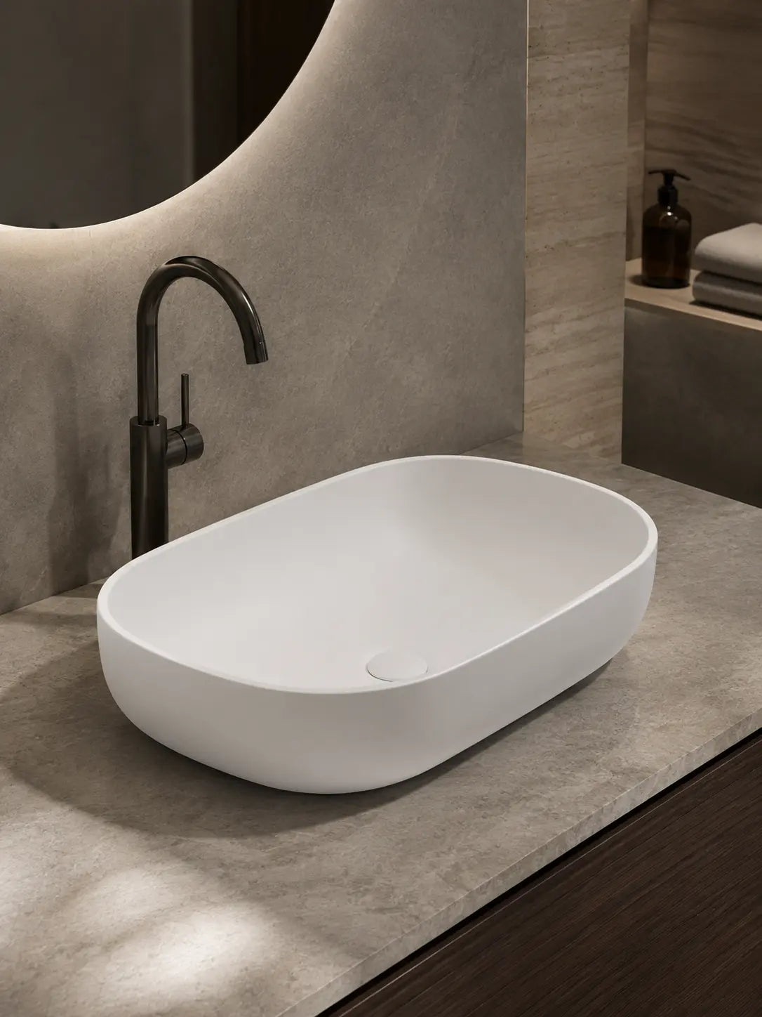 BBbidet 2635 matte white countertop basin hero view