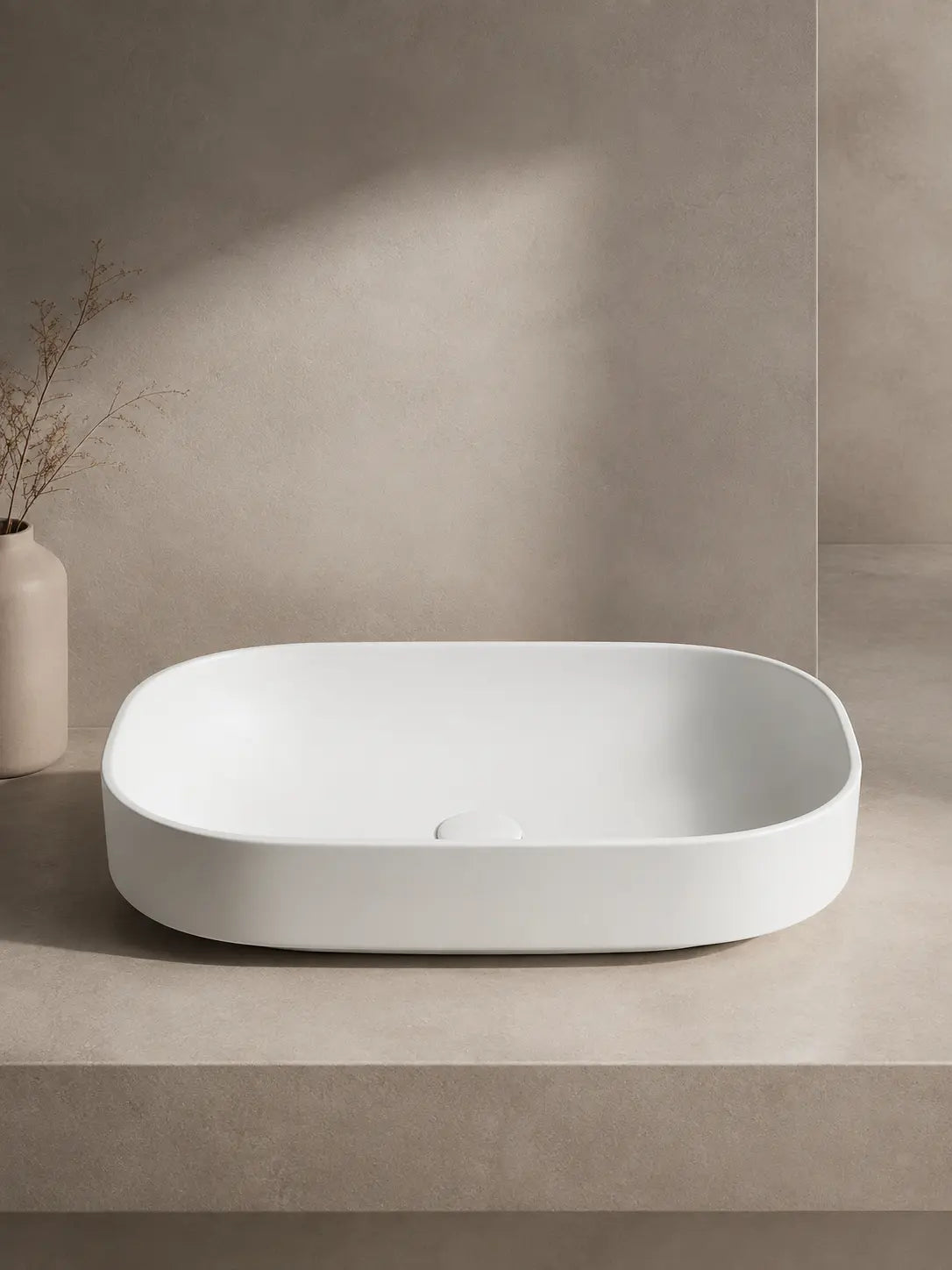 BBbidet 2635 matte white countertop basin front low view
